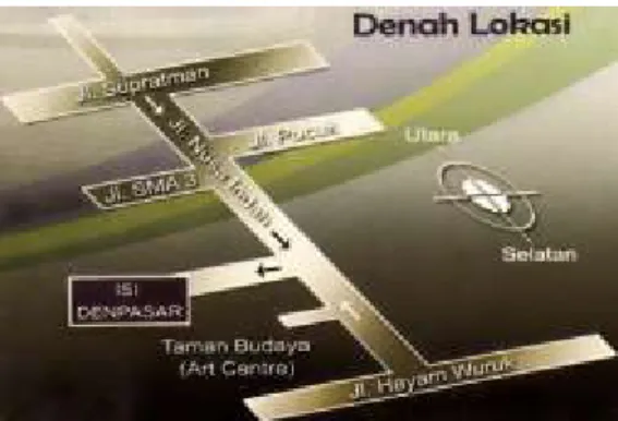 Gambar 2.2 Denah lokasi ISI Denpasar  (Sumber : Dokumen ISI Denpasar) 