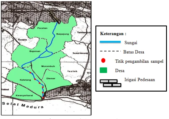 Gambar 1. Sungai Jangjang Kecamatan Kwanyar Kabupaten Bangkalan Jawa Timur [6] 