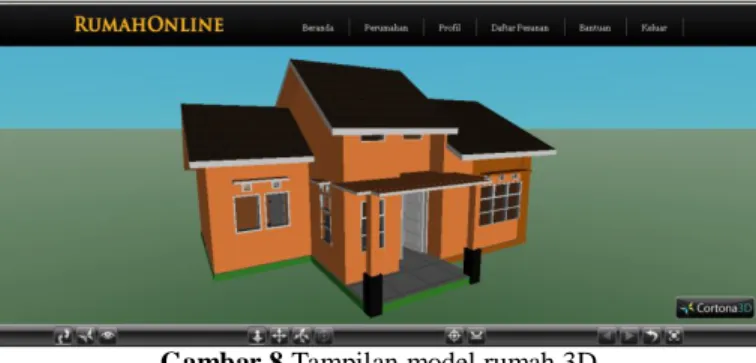 Gambar 8 Tampilan model rumah 3D 