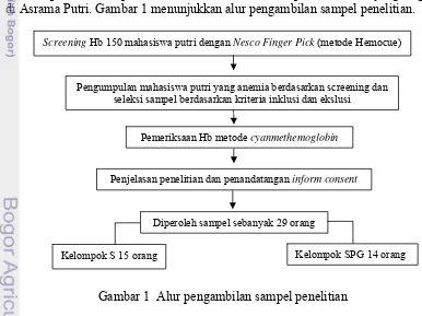 Gambar 1  Alur pengambilan sampel penelitian 