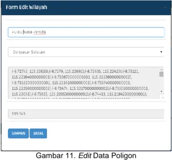 Gambar 11. Edit Data Poligon 