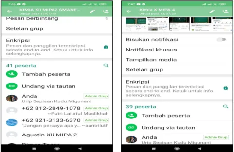 Gambar 2. Tampilan WhatsApp Group Kelas 