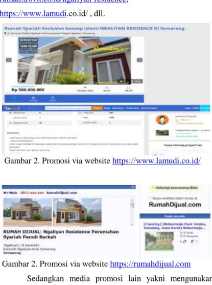 Gambar 2. Promosi via website https://www.lamudi.co.id/ 