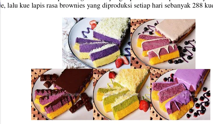 Gambar 5 Beberapa macam rasa produk kue Lapis Bogor Sangkuriang 