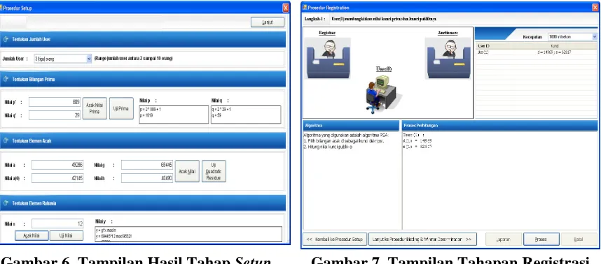 Gambar 8. Tampilan Proses Bidding (a) dan Winner Determination (b) 