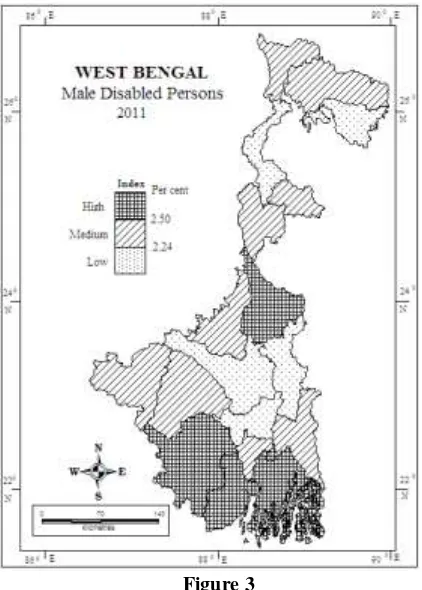 Figure 3  the significant role in the regional variation of the male disability in the study area, but their 