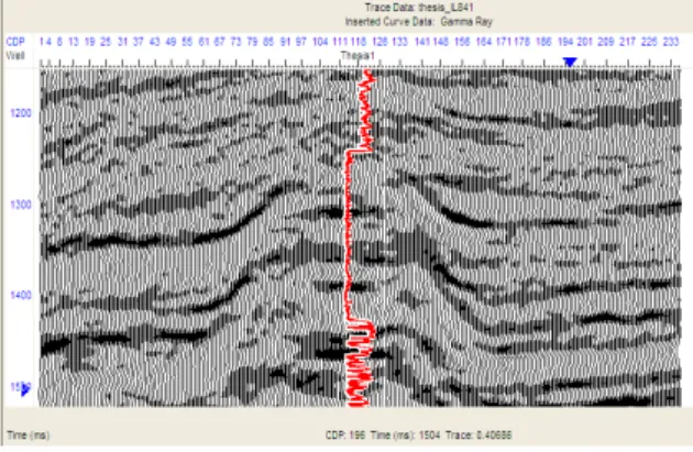 Gambar  9    Penampang  seismik  real  dengan  kurva 
