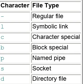 Table 5.1  Special Characters for Different File Types 