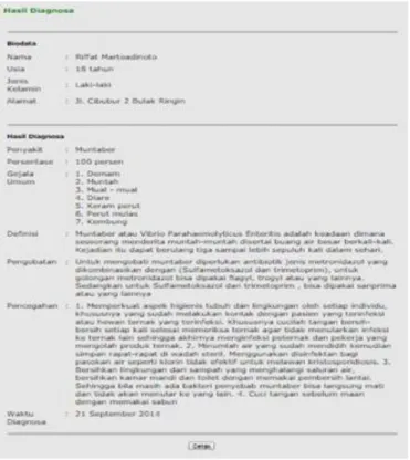Gambar 6. Pengujian Hasil Diagnosis Akhir 