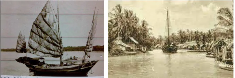 Gambar 3.1. Kapal yang berlayar di sungai Deli pada masa dahulu 