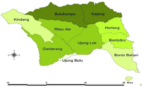 Gambar 1. Peta wilayah Kabupaten Bulukumba 