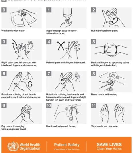 Gambar 2.1  Langkah-langkah Mencuci Tangan Menggunakan Sabun (WHO, 2009) 