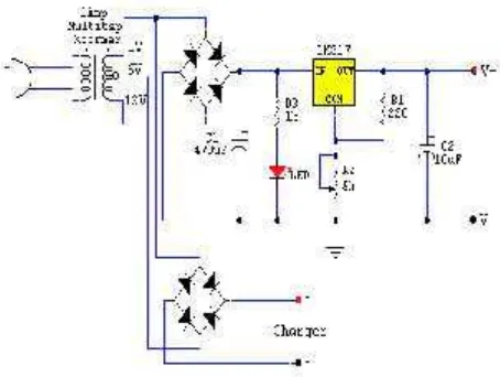 Gambar 4.  Rangkaian Adjustable Power Supply