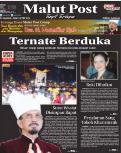 Gambar 1. Halaman muka Malut Post 	
