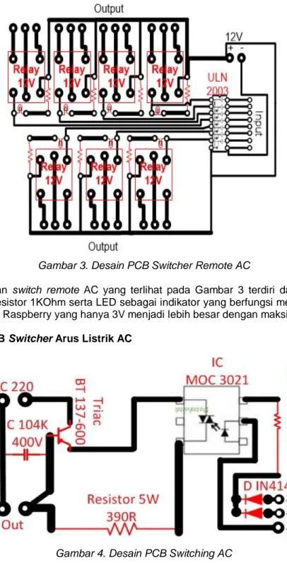 Gambar 3. Desain PCB Switcher Remote AC 