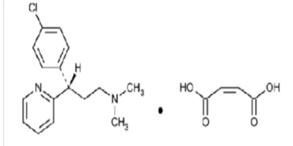 Gambar 2.1 Rumus Struktur Deksklorfeniramin Maleat (USP 30 NF 25, 2007) 