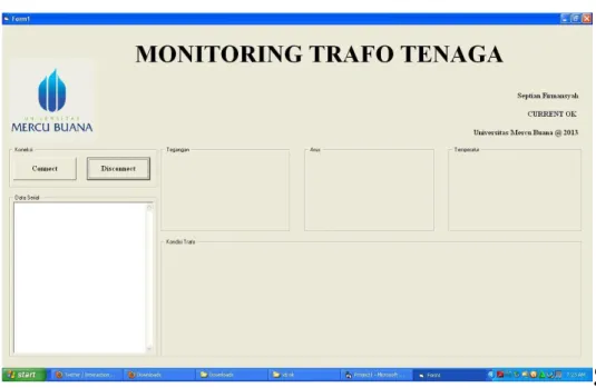 Gambar 3.10 Form  Sistem Monitoring pada Trafo Tenaga 