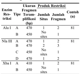 Gambar 1.  Contoh Produk Amplifikasi Daerah  Kontrol Region dari Genom MtDNA  Kakap Merah (Lutjanus  Malabari-cus) dengan Menggunakan Primer  TDKD dan PRO 