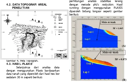 Gambar 4. Peta Topografi. 4.3. HASI L PLAXI S Selanjutnya 