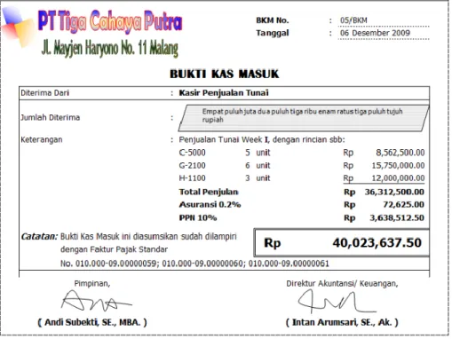 Gambar 15.11 Tampilan bukti transaksi 10 