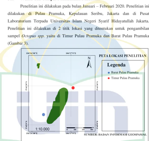 Gambar 3. Lokasi Penelitian di Pulau Pramuka  