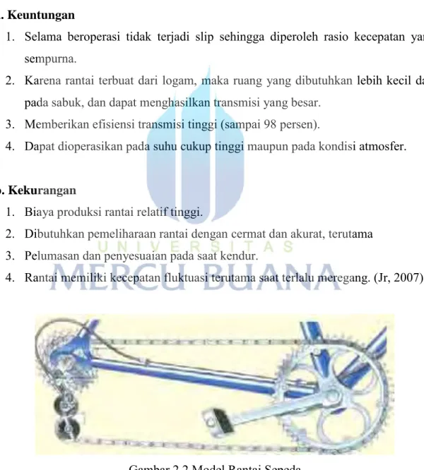 Gambar 2.2 Model Rantai Sepeda  (Sumber : Roezh, 2013) 
