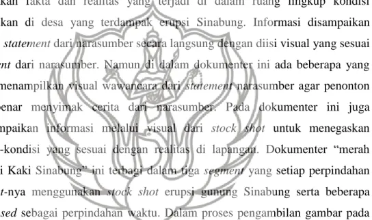 Gambar  atau  visual  pada  dokumenter  “Merah  Putih  di  Kaki  Sinabung” 