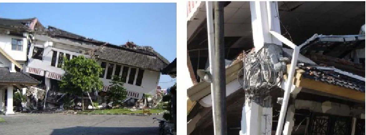 Gambar 3. Kerusakan gedung akibat beban gempa 