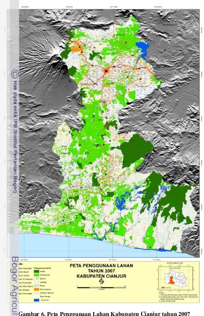 Gambar 6. Peta Penggunaan Lahan Kabupaten Cianjur tahun 2007 