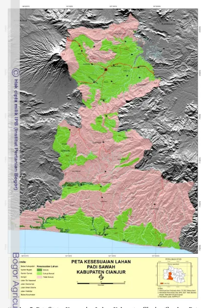 Gambar 7. Peta Status Kesesuaian Lahan Kabupaten Cianjur (Sumber: Peta 