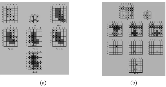 Gambar 1 (a). Ilustrasi Dilasi (b). Ilustrasi (rotasi)