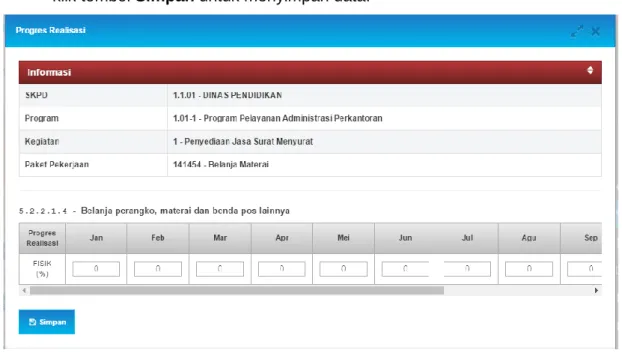Gambar 2. 18 Tampilan Halaman Progres Realisasi 