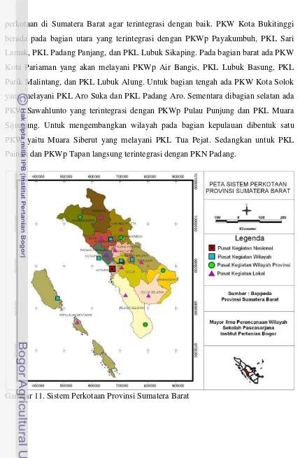 Gambar 11. Sistem Perkotaan Provinsi Sumatera Barat 