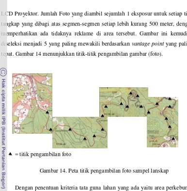 Gambar 14. Peta titik pengambilan foto sampel lanskap 