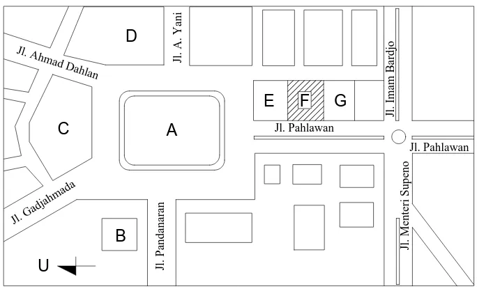 Gambar 1.1  Peta Situasi Lokasi Gedung  