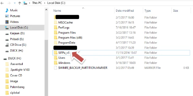 Gambar 18 extract file aplikasi ke drive C 
