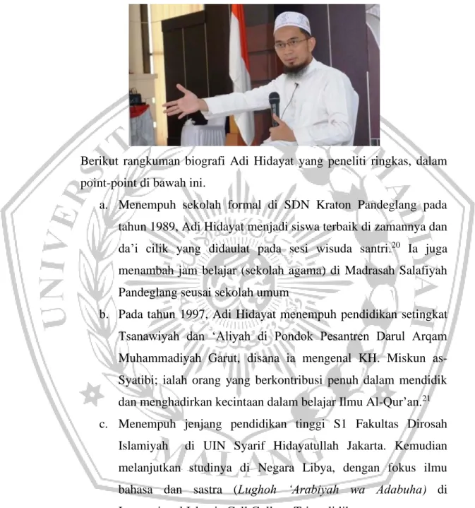 Gambar 3. Ustadz Adi Hidayat Lc, M.A 