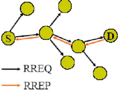 tabel  routing  untuk menyebarkan RouteReply  (RREP) kembali ke sumber dan  secara sekuensial akan mengarahkan paket data menuju ketujuan