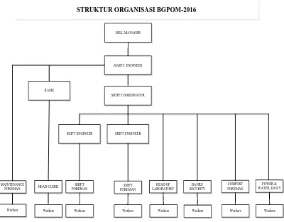 Gambar 3.1. Struktur Organisasi BGPOM-2016 