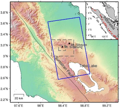 Gambar 2.1. Peta lokasi umum Gunung Sinabung (Gonzalez  dkk., 2014). 