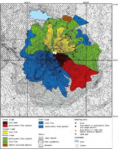 Gambar 2.2. Peta Geologi Regional Gunung Sinabung (Iguchi dkk., 2012). 