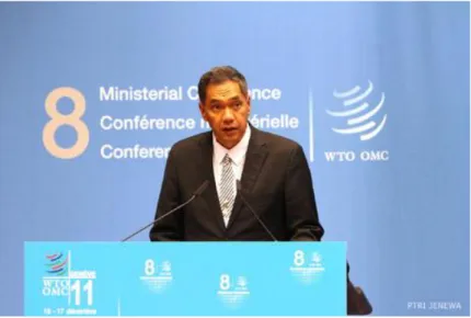 Gambar 1. Mendag Berbicara pada Pembukaan KTM ke-8 WTO