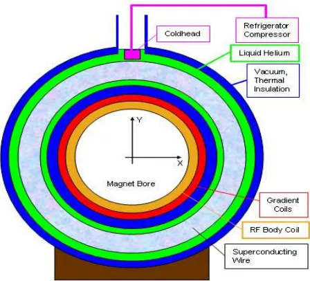 Gambar 2.2 Posisi magnet superkonduktif dalam pesawat MRI  