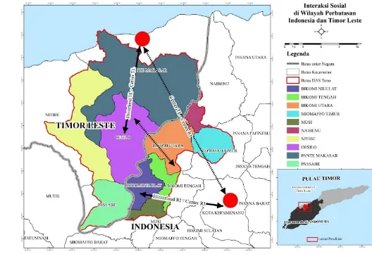Gambar 7. Peta Interaksi Sosial di Wilayah Perbatasan Indonesia dan Timor Leste 