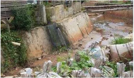 Gambar 4. Air limbah domestik yang dibuang langsung ke Sungai Karang Anyar berasal dari rumah tangga