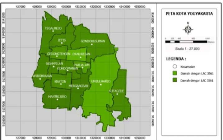 Gambar 8 Peta luas area 3561 pada provinsi DIY 