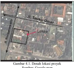 Gambar 4.1. Denah lokasi proyek  Sumber: Google map 