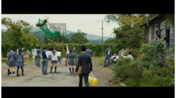 Gambar 4.9. Koro-sensei dijebak di ring basket 