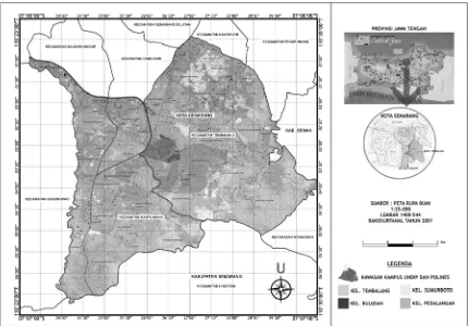 Gambar 1. Peta Kawasan Tembalang sebagai lokasi penelitian. 
