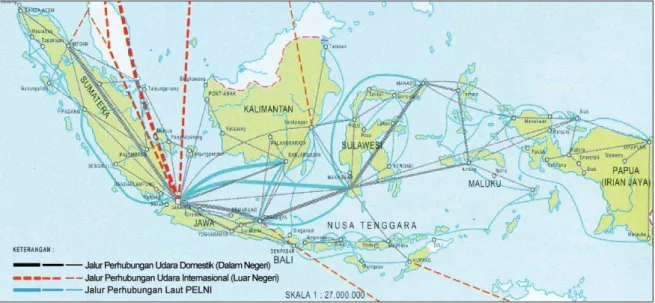 Gambar 4.8 Peta Jalur Transportasi Laut dan Udara Indonesia